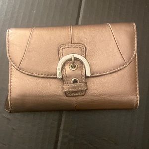 COACH BIfold multi section wallet. Color: Bronze LEATHER. Authentic.